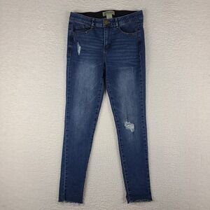 Democracy Jeans Womens 6 Ab Technology Skinny Distress Medium Wash‎ Blue